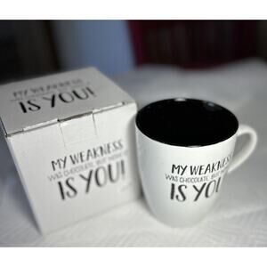 My Weakness Was Chocolate, But Now It Is You Mug New In Box Coffee Cup Couple